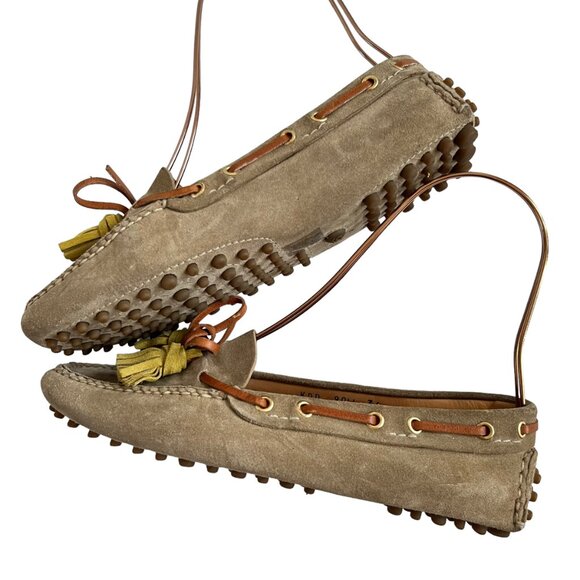 Fashion Mens Faux Suede Leather Loafers Tassels Slip On  The Original Car Shoe driving loafers beige tan suede tassels EU 36 6 slip on
